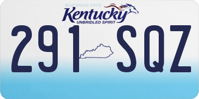 KY license plate 291SQZ