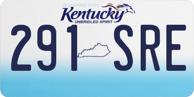 KY license plate 291SRE