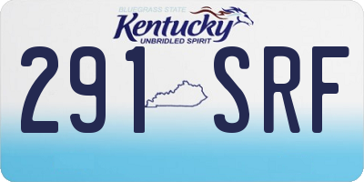 KY license plate 291SRF