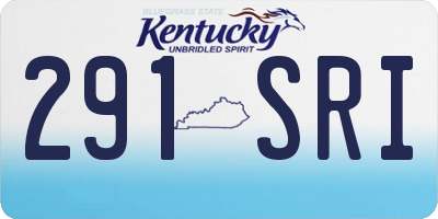 KY license plate 291SRI