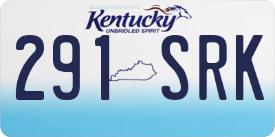 KY license plate 291SRK