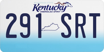 KY license plate 291SRT