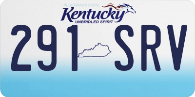 KY license plate 291SRV