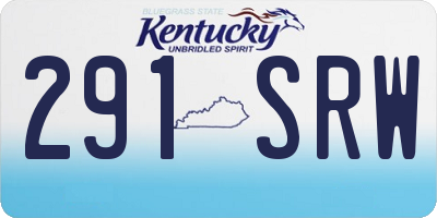 KY license plate 291SRW