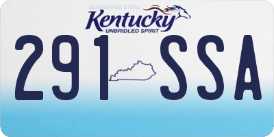 KY license plate 291SSA