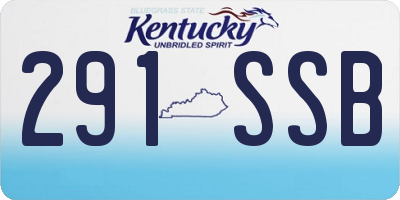 KY license plate 291SSB