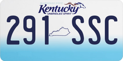 KY license plate 291SSC