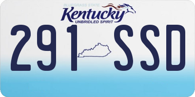 KY license plate 291SSD