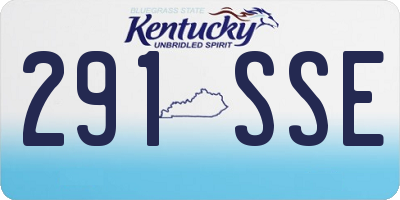 KY license plate 291SSE