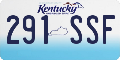 KY license plate 291SSF