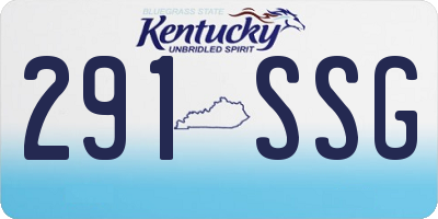 KY license plate 291SSG