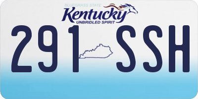 KY license plate 291SSH