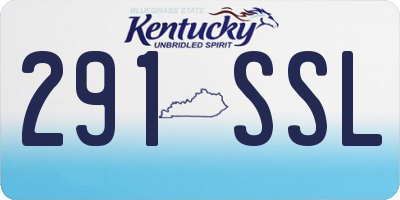 KY license plate 291SSL