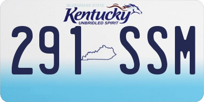 KY license plate 291SSM