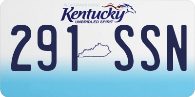 KY license plate 291SSN