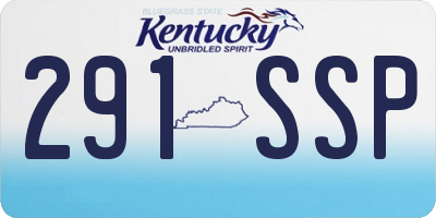 KY license plate 291SSP
