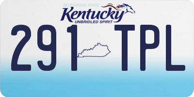 KY license plate 291TPL