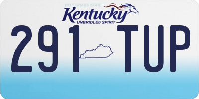 KY license plate 291TUP