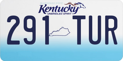 KY license plate 291TUR