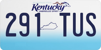 KY license plate 291TUS