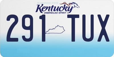 KY license plate 291TUX