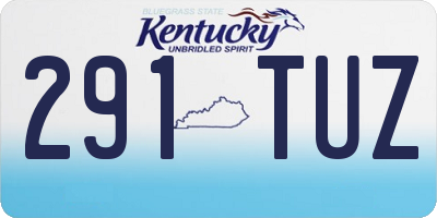KY license plate 291TUZ