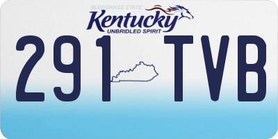 KY license plate 291TVB