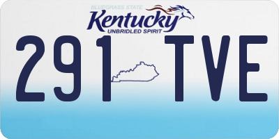 KY license plate 291TVE