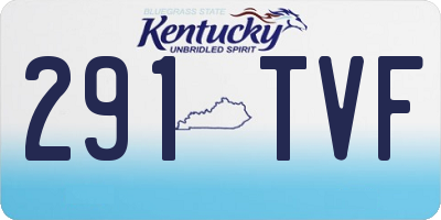 KY license plate 291TVF