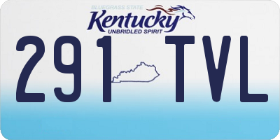 KY license plate 291TVL