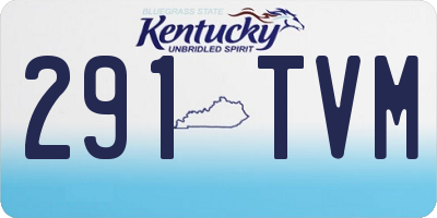 KY license plate 291TVM