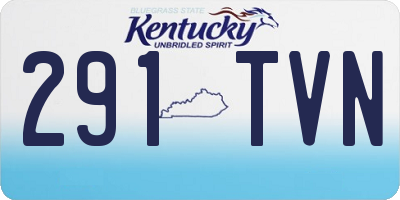 KY license plate 291TVN