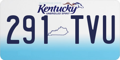 KY license plate 291TVU