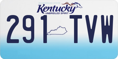 KY license plate 291TVW