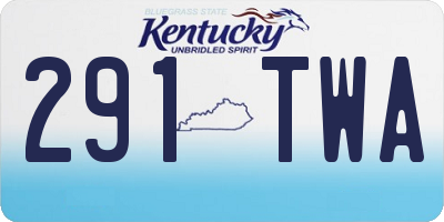 KY license plate 291TWA