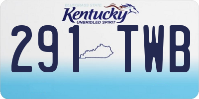 KY license plate 291TWB