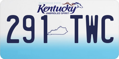 KY license plate 291TWC