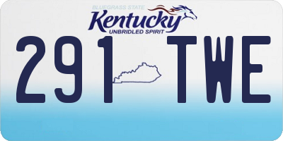 KY license plate 291TWE