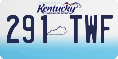 KY license plate 291TWF