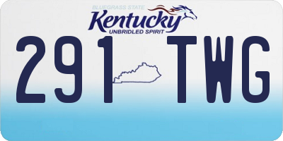 KY license plate 291TWG