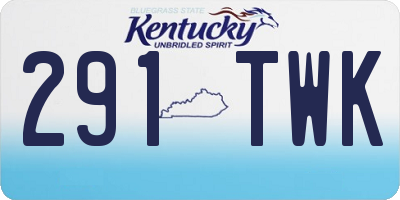 KY license plate 291TWK