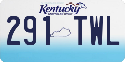 KY license plate 291TWL