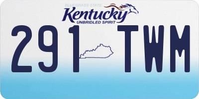 KY license plate 291TWM