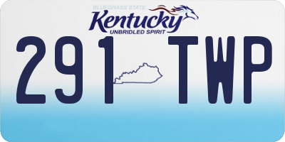 KY license plate 291TWP