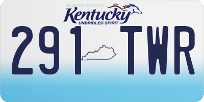 KY license plate 291TWR