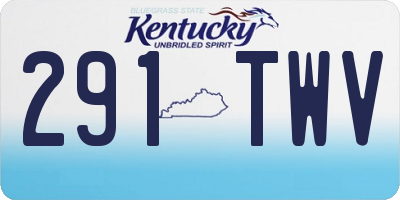 KY license plate 291TWV