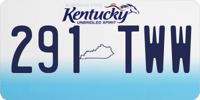 KY license plate 291TWW