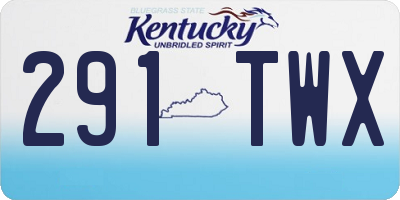 KY license plate 291TWX
