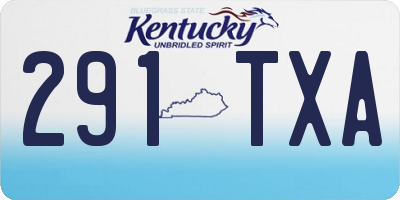 KY license plate 291TXA