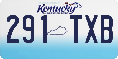 KY license plate 291TXB